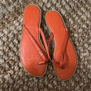 Brand New never been used Coach Women's Vibrant Orange Sandals size 7